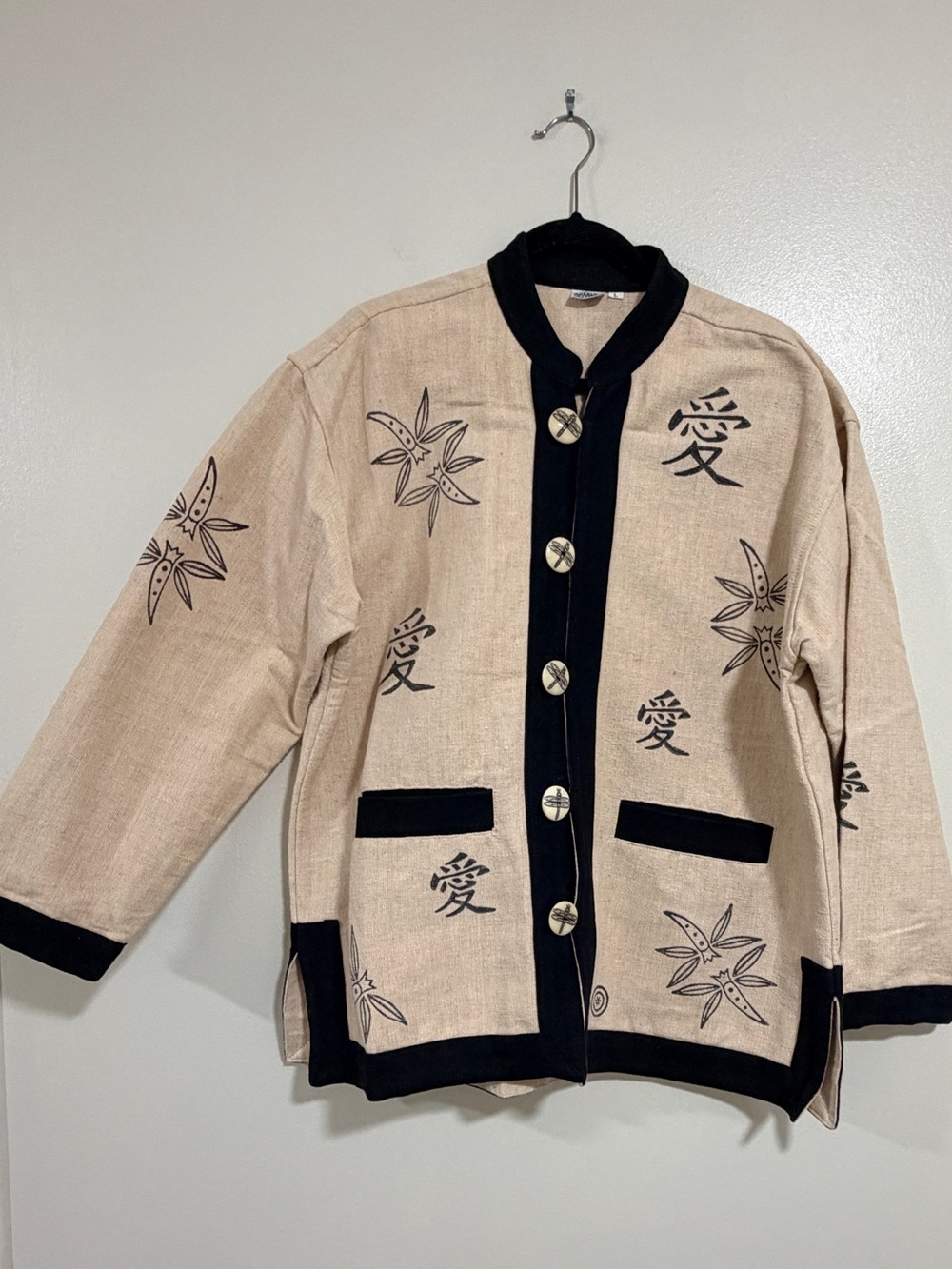 Venus Imports Coat Large Chore Jacket Bamboo utility boho Asian Artisan gorpcore